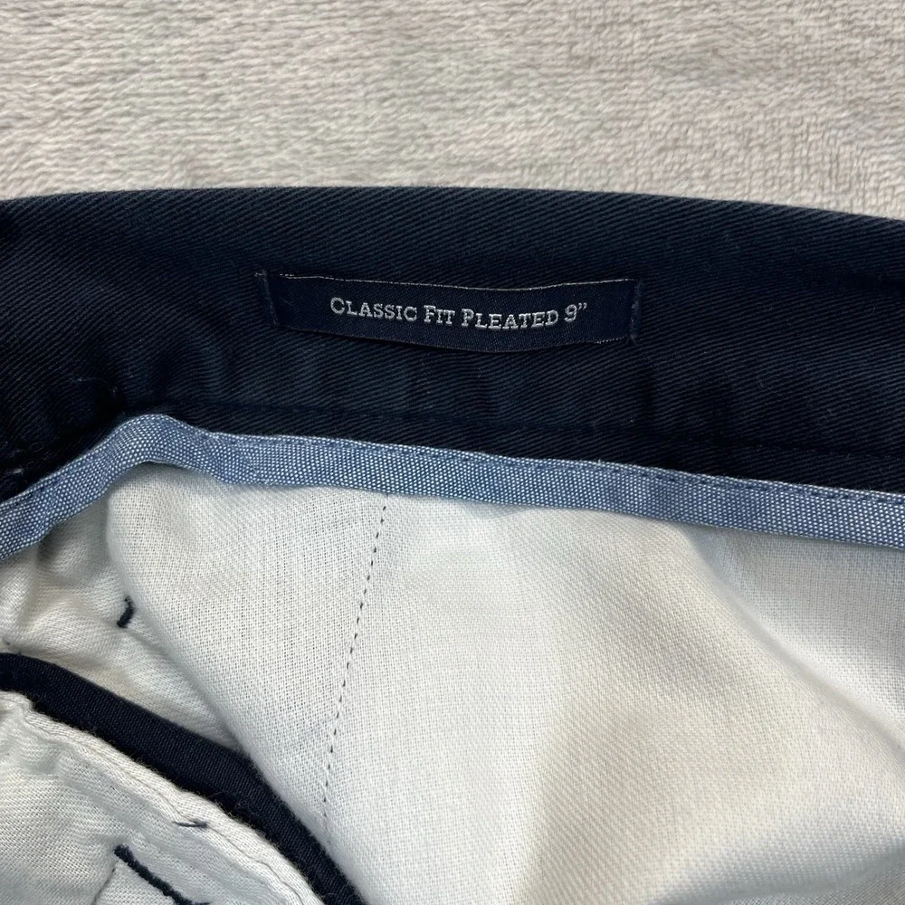 Polo Ralph Lauren Shorts Mens 38 Classic‎ Fit Pleated Chino Navy Blue